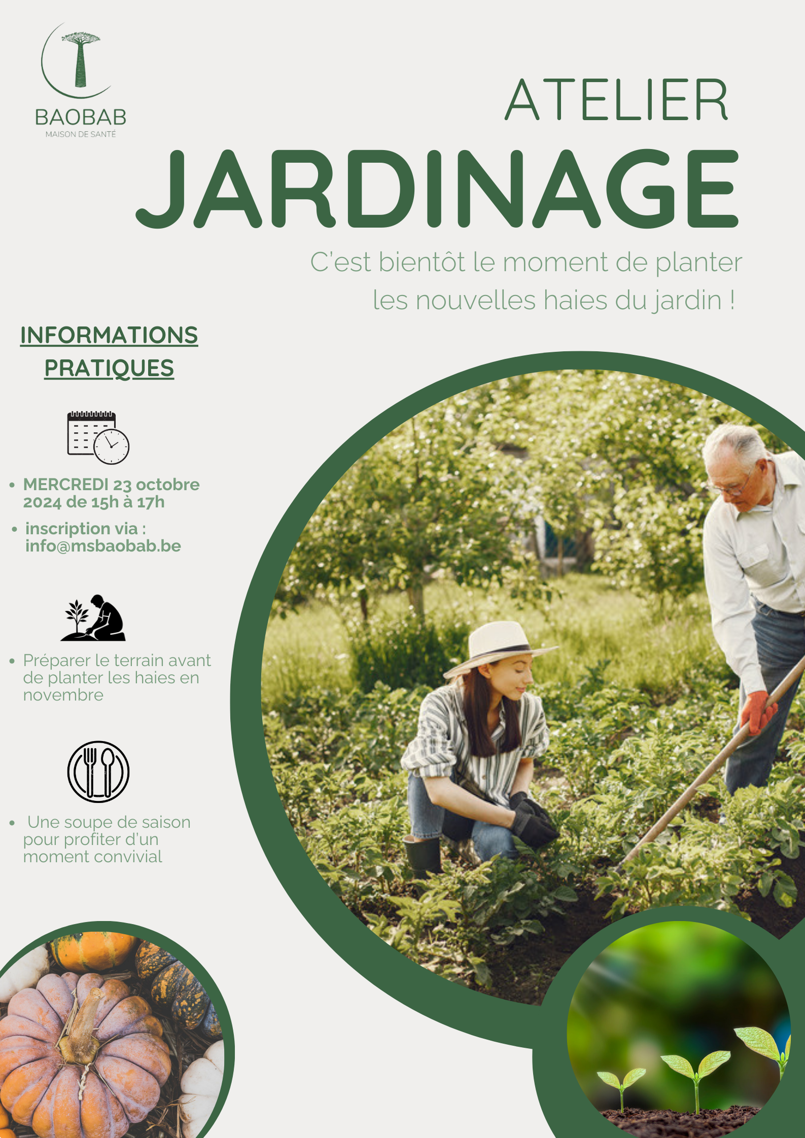 Atelier jardinage 23 octobre 2024
