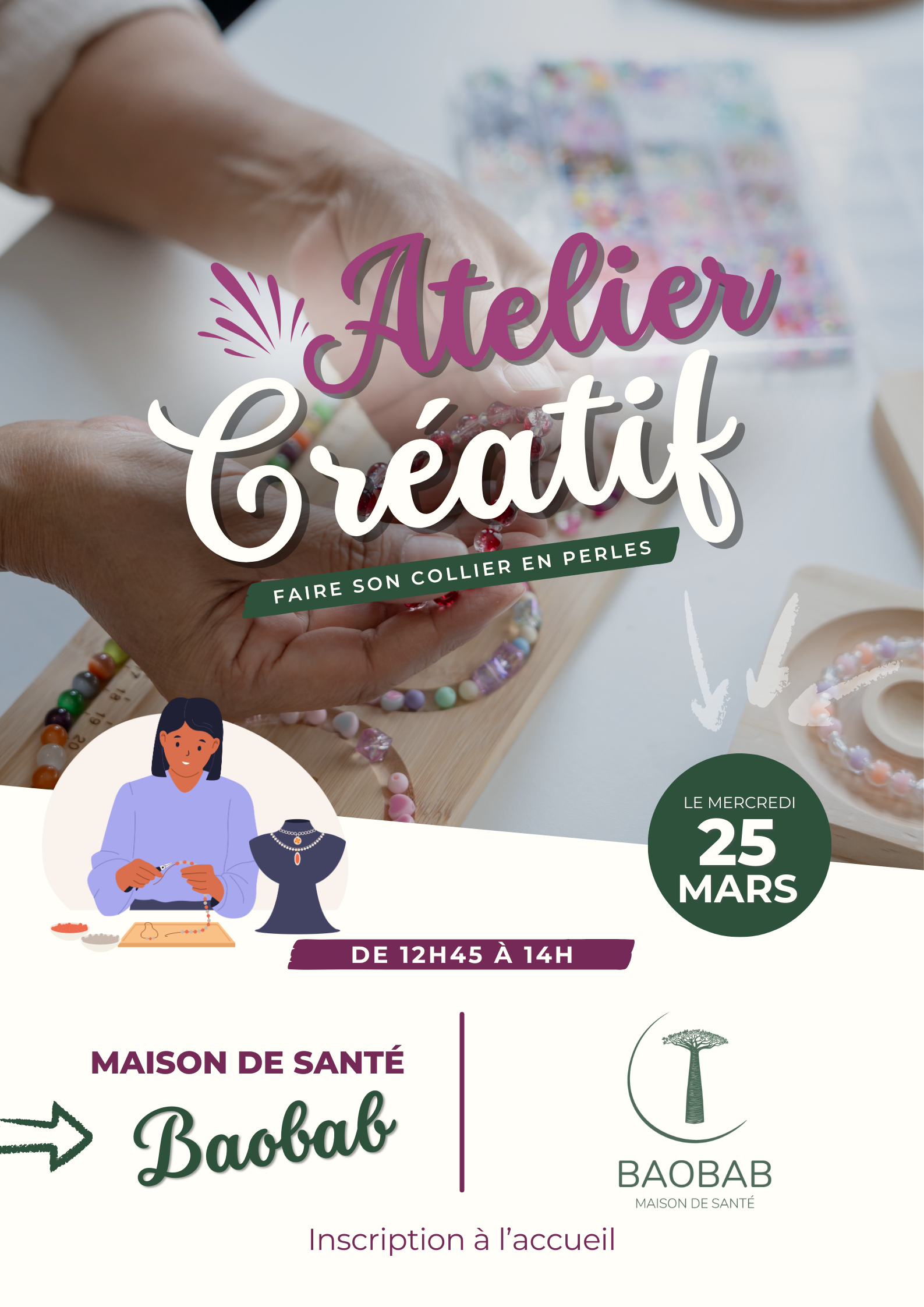 🎨✨ Atelier Créatif : créez votre collier en perles ! ✨💎